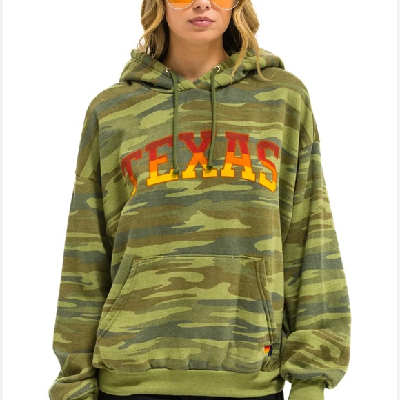Aviator Nation University of Texas Pullover Hoodie Relaxed in Camo Size XL NWT - Picture 1 of 10